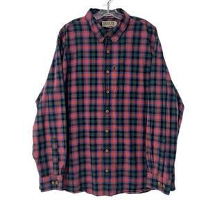 Duluth Trading Untucked Men XL Tall Shirt Relaxed Fit Plaid Long SleevBeergarden